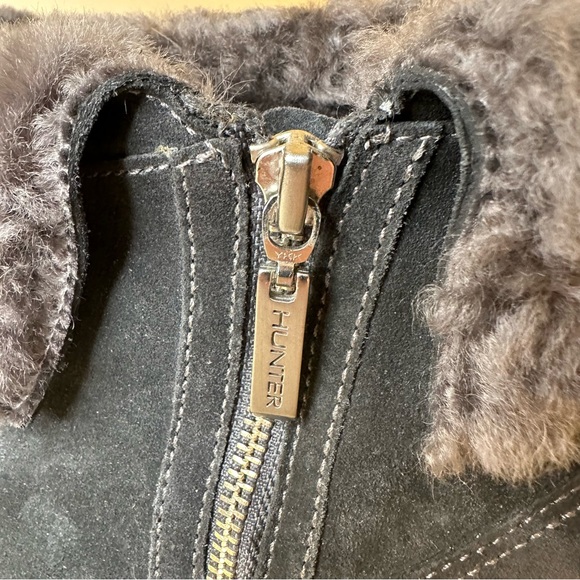Hunter Ryann Suede and Shearling Ankle Boot in Gray Size 8 1/2 EUC Never Worn - Picture 8 of 9
